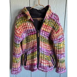 Vintage Kyber Outerwear Jacket Womens Small Multicolor Wool Fleece Lined